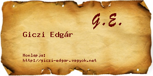 Giczi Edgár névjegykártya